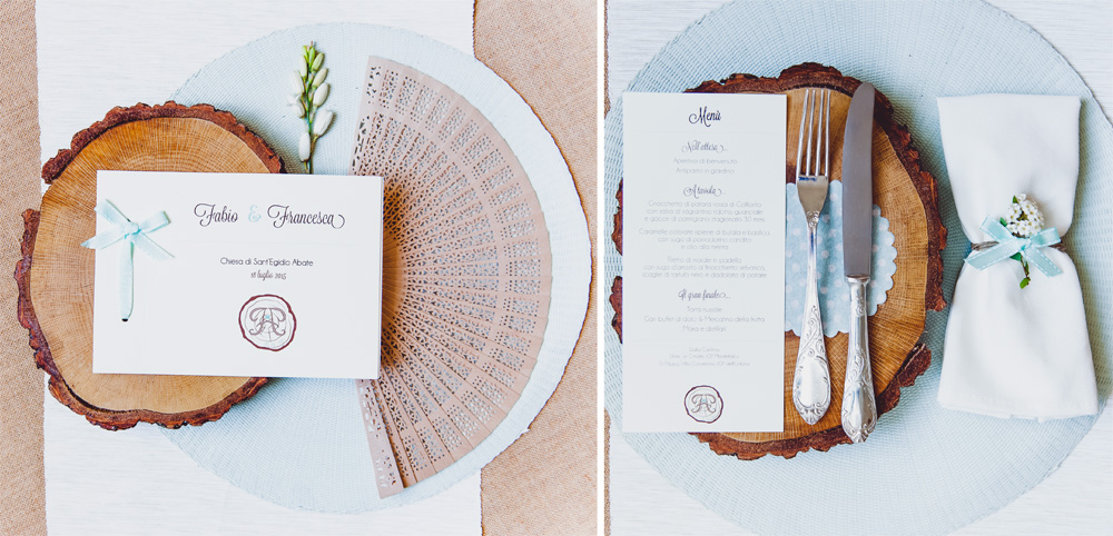 Libricino cerimonia e menu matrimonio color tiffany in stile cou